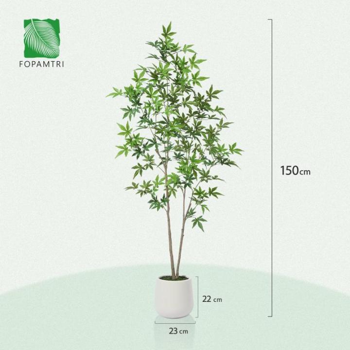 Kunstplant Esdoorn 150 cm grote , wit, bloempot, esdoornboom, als echt voor thuis, kantoor, tuindecoratie (1 stuks)