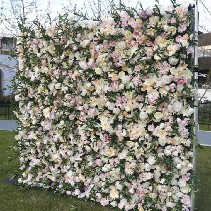 Künstliche Blumen-Wandpaneele, Blumen-Wandmatte, Seidenrosen-Blumenpaneele Für Hintergrund, Hochzeit, Wanddekoration(2M*2M)