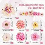 34 stuks om te knutselen, roze kleine bloemkoppen, 4 ~ 7 cm, mini , bloemhoofdjes, decoratie, zijden bloemen, , bloemendecoratie, rozen, hortensia's voor