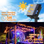 Solar ljuskedja utomhus 22 m 200 LED, 8 Mode Fairy Lights Outdoor Solar, IP44 Weerbestendige Outdoor Fairy Lights voor Kerstmis, Tuin, Tuin, Patio, Bruiloftsdecoraties (Warm Wit)[G
