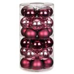 Inge Glazen , mooie van glas, 30 in doos, kerstboomversiering, kerstboomballen, Berry Kiss, rode bessen glans/mat