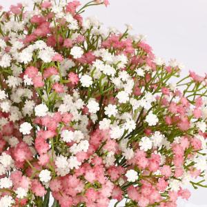 Gypsophila , 10 stuks, Gypsophila , sluierkruid, namaakbloemen, boeketten voor bruiloft, bruid, feest, woondecoratie (roze en wit)