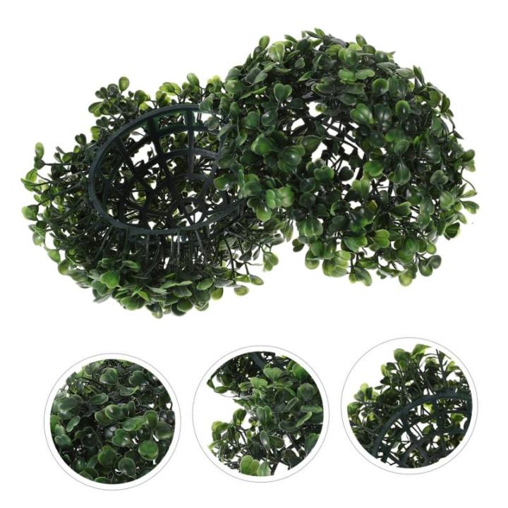 2St Simulierter Mailänder Ball Formschnittbälle mit Solarleuchten künstliche Buchsbaumkugeln kunstpflanze zimmerpflanzen künstliche Pflanzen hängender Grasball Simulation Gras
