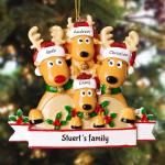 Gepersonaliseerde kersthangers met 2/3/4/5/6/7/8 familienamen - 2023 kunsthars kerstboomversiering gepersonaliseerde familie, partners en vrienden 4