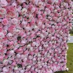 Rosa Rosensimulationsblumenwand-Hintergrundwand, Hochdichte 5D-Stoffbasis-Simulationsblumenwand, Outdoor-Event-Dekoration Für Fotohintergrund Home Party Hochzeitshintergrund(6.56f