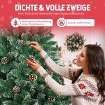Kunstkerstboom, sneeuwserie, kunstkerstboom in winterlook met kunstsneeuw, 35 dennenappels en 720 takken, klapsysteem, geen naalden, van pvc, moeilijk ontvlambaar, diameter 125 cm 