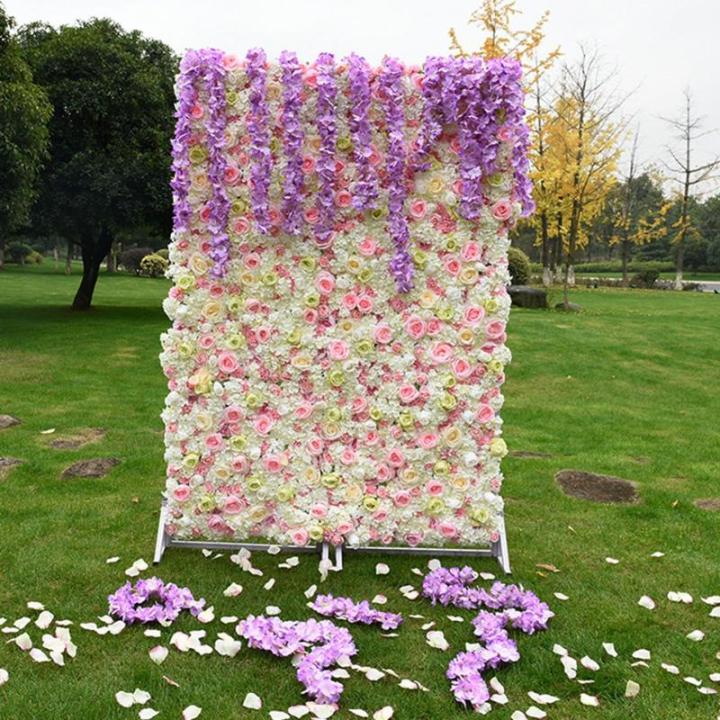 Simulationsblumenwand, Blumenreihe, Hochzeitshintergrund, Blumenwandbild, Wand, Künstliche Blumendekoration, Rose, Künstliche Blumenwand Für Kulissen, Hochzeit, Wanddekoration, 