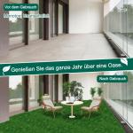 11 Stück Kunstrasen 30x30cm Kunstrasenteppich, Miniatur Garten Deko Rasenteppich, PE Kunstrase Künstlicher Grasteppich UV-beständig, für Terrasse Balkon Innen und Außen