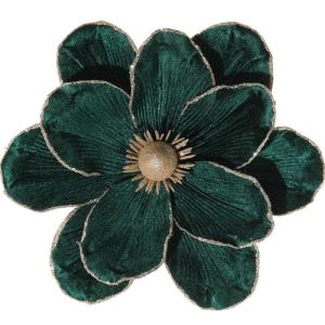 große Glitzer-Weihnachtsblumen, 6 Stück, künstliche Magnolien-Blumen, Samt, gefaltet, Weihnachtsbaum, Blumen, Dekorationen, Weihnachtsbaum, Neujahr Home Ornamente (Grün)