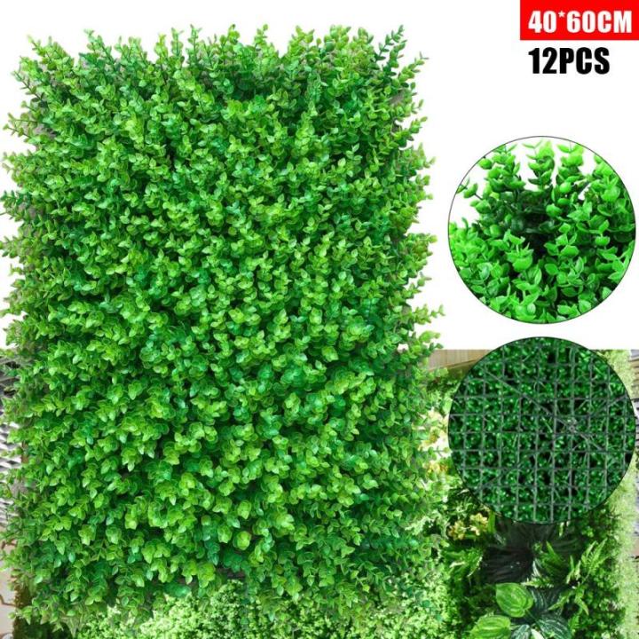 12 stuks kunstheggen, wand, 60 x 40 cm, kunstscherm, achtergrond, plantenwand, klimop, inkijkbescherming voor huis en tuindecoratie