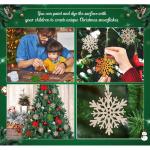 18 x sneeuwvlokken van hout, 9 designs, kerstboomversiering, houten sneeuwvlok, 7,5 cm, houten hangers Kerstmis met henneptouw, onafgewerkte kerstboomhangers van natuurlijk hout vo