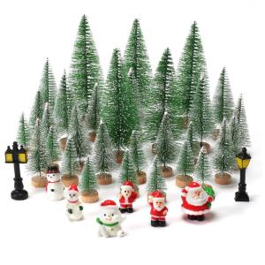 38 Stück Miniatur Weihnachtsbaum Künstlich Künstlich Weihnachtsmann und Weihnachtsschneemann Mini Tannenbaum Deko Klein Weihnachtsfiguren Weihnachtsdeko für Tischdeko DIY Schau