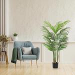 Areca kunstpalm, 120 cm, , 12 takken in pot, tropische Hawaï, groene kunstplant, decoratieve planten voor slaapkamer, kantoor, tuin, bruiloft, feestdecoratie