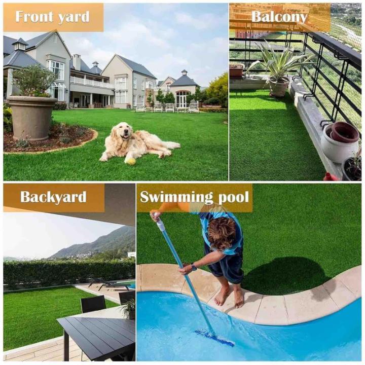 Kunstrasen, 25 mm Kunstrasen, natürlich und realistisch aussehender Kunstrasen, grüner Rasen für den Garten im Freien, Breite 50 cm, 80 cm, 100 cm, 120 cm