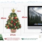 Mini Kerstboom met 50 Warmwitte leds 8 Lichtmodi, Dennenboom met Stervormige Pieken en Decoratieve Batterij, voor Kerstmis, Advent (70 cm met Afstandsbediening)