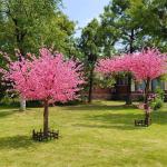 Kunstmatige Kersenbloesem Bomen Kunstmatige kersenbloesembomen, prachtige roze nep Sakura-bloem, zijde en plastic bloem voor bruiloft, hotel, restaurant, salon Roze (Size : 2.5x2m/