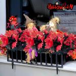 4 stuks kunstmatige esdoornbladeren, herfstbladeren, esdoorntak, decoratie voor Halloween, Thanksgiving, kunstesdoornbladeren, herfst, voor binnen en buiten, vazen (Halloween)