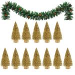 12 Stück Weihnachtsbaum Klein, Weihnachtsbaum Deko Künstlich Klein Bereifte Zeder, Winterschmuck, Tisch Modell Bäume, Kleine Sisalbäume Für Weiße Weihnachts Dekoration