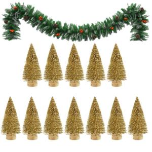 12 Weihnachtsbaum Deko Künstliche Mini-Weihnachtsbäume Aus Sisal,Miniatur Tannenbaum Baum Für Handwerk, Dekoration, Tischdekoration Miniatur Tannenbaum