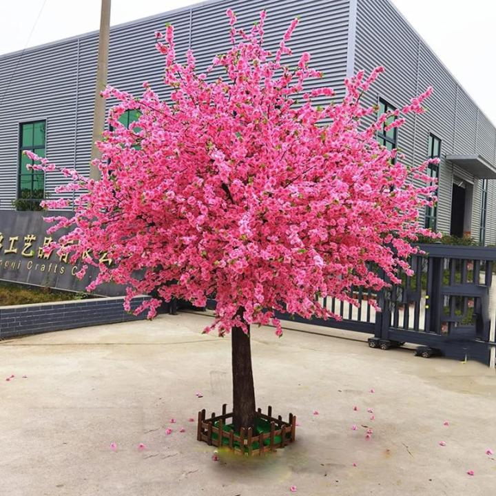Kunstmatige Kersenbloesem Bomen Kunstmatige kersenbloesembomen, prachtige roze nep Sakura-bloem, zijde en plastic bloem voor bruiloft, hotel, restaurant, salon Roze (Size : 2.5x2m/
