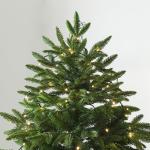 Vorbeleuchteter künstlicher Weihnachtsbaum mit Lichtern, Grüner Tannenbaum Christbaum mit Metallscharnieren,faltbarem Sockel und Baumkorb für Zuhause,Party,Büro,Bar,210CM/7FT