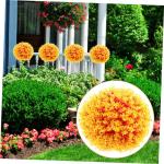 2 stuks eucalyptus grasbal groen klein gras vormsnijballen voor decoratie buiten gras buiten faux-mum bal plafond grasbal oranje plastic