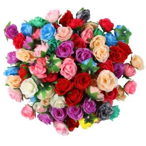80 stuks kunstbloemen, kunstbloemen, rozen, kunstbloemen, kunstbloemen, namaakrozen, decoratie, zijden bloemen, kunstbloemen om te knutselen, voor bruiloft, feest, decoratie, doe-h