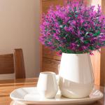 voor buiten, 12 bundels lavendel, , weerbestendige balkonplanten, kunstplanten, struiken voor buiten, binnen, balkon, balkonbak, bloembak, fuchsia