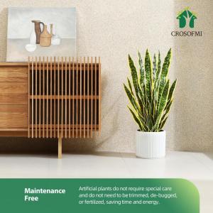 Kunstslangenplant 90,9 cm, kunstmatige sansevieriaboom met 32 bladeren, perfecte kunstschoonmoeder, planten in pot voor binnen, huis, kantoor, housewarmingscadeau, 2 stuks