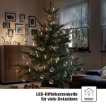 Lichtsnoer kerstboom, 16 kerstkaarsen elk 20 lumen, 6 m verlicht, mini-lichtketting voor binnen met stekker, kaarslichtsnoer, groene kerstboomkaarsen, wit, 611618
