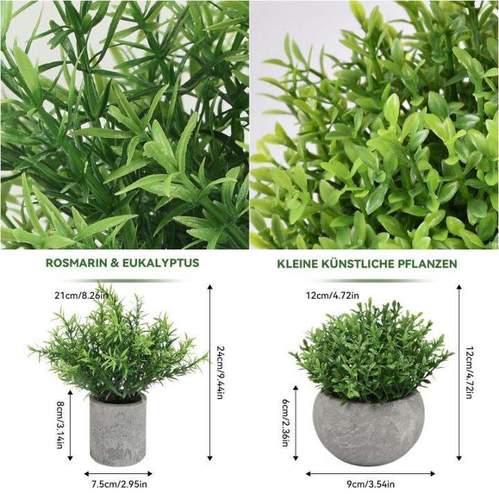 Set van 4 , decoratieve voor binnen in potten, plastic voor het bureau, bureautafel en planten