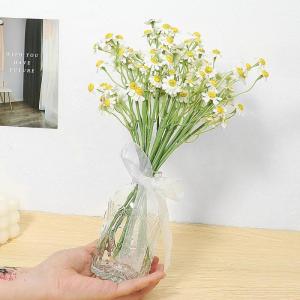 12 stuks madeliefjes van kunstmadeliefjes als echt wit, kunststof , wit madeliefjesboeket voor eettafel, raam, doe-het-zelf bloemstuk, vazenmand, hangende decoratie