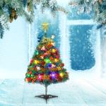 24"/60cm Tafelblad Kerstboom, Kunstmatige Mini Kerstboom Met LED String Lights & Ornamenten (Kerstboom)