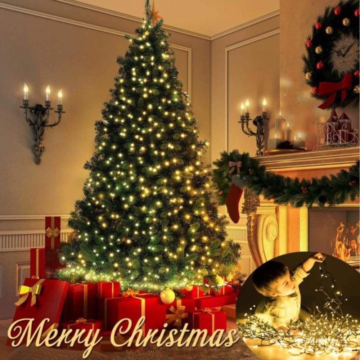Kerstboomverlichting Warm Wit, 20M 200 LED Lichtsnoer, Waterdicht Lichtketting, Kerstlichtsnoer, voor en buiten, 8 verlichtingsmodi, Timerfuncties, Decoratie Kerstmis