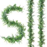 3Pcs Kunstmatige Eucalyptus Garland Wijnstokken 6FT Kunstmatige Opknoping Planten Faux Eucalyptus Bladeren Zijde planten kunstmatige groen slinger voor Bruiloft Party Home Decor