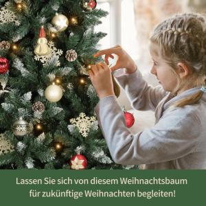 Nordmann Kunstkerstboom met sneeuweffect, kunstkerstboom met handgemaakte houten standaard, sneeuw, 39 dennenappels en 1584 punten, eenvoudig te monteren