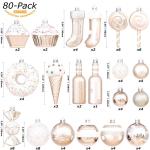 Set van 80 verschillende onbreekbare , ornamenten, decoratieve ballen, hangers met herbruikbaar cadeaupakket voor de kerstboom
