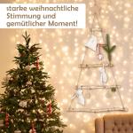Houten ladder, dennenboom, wanddecoratie, hout, kerstboom, kerstdecoratie, wanddecoratie, hangdecoratie, om te decoreren, gebreide ladder, siersieraden om op te hangen, 40 x 70 cm 
