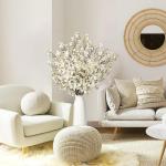 4 stuks kunstkersenbloesemtakken, witte perzikbloemen, 100 cm, kunstbloemen, bulk, lente, zijden bloemen, planten, bundel, lange stelen voor bruiloft, feest, tafel, vaas, decoratie