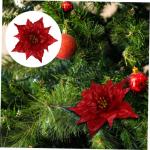7st Künstliche Blumen Weihnachtsdekoration Gefälschte Weihnachtsblumen Weihnachtskranz Blumen Christbaumschmuck Künstliche Weihnachtsblumen-Picks Gefälschte Blumen Strauß Spor
