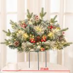 Weihnachts-Pflanzgefäß-Dekorationen, Weihnachts-Pflanzgefäß, Dekoration, Grün, künstliche Tannenbäume mit Stativpfahl, Weihnachts-Veranda-Dekoration, Stil C One