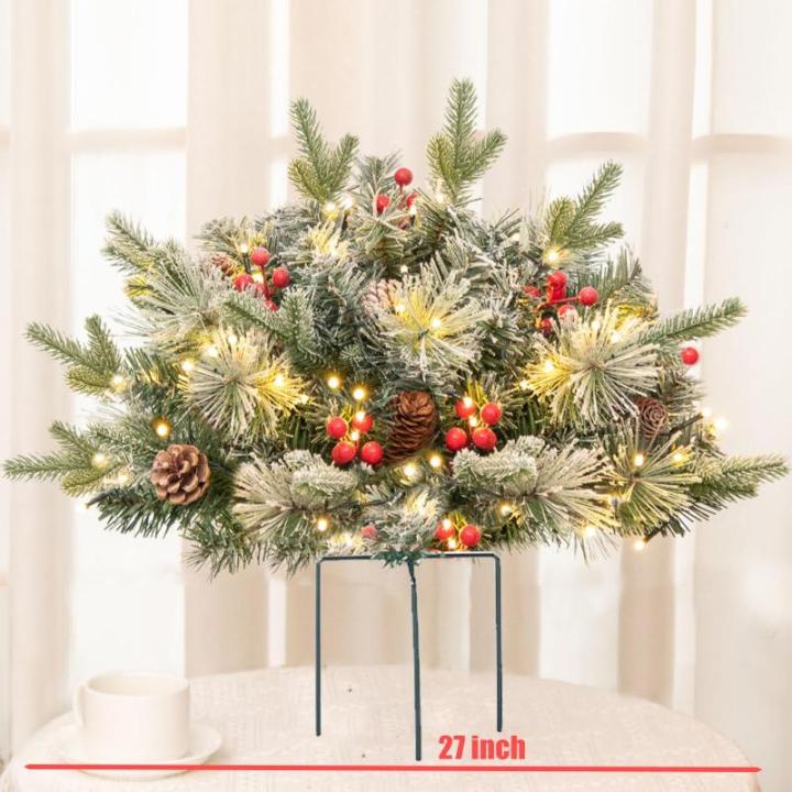 Weihnachts-Pflanzgefäß-Dekorationen, Weihnachts-Pflanzgefäß, Dekoration, Grün, künstliche Tannenbäume mit Stativpfahl, Weihnachts-Veranda-Dekoration, Stil C One