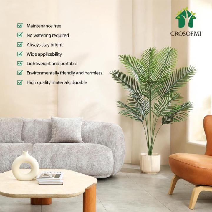 Kunstpalmen, 170 cm, plastic kunstplant, groot, areca palm in pot, woonkamer, balkon, slaapkamer, groen, decoratie (1 stuks)