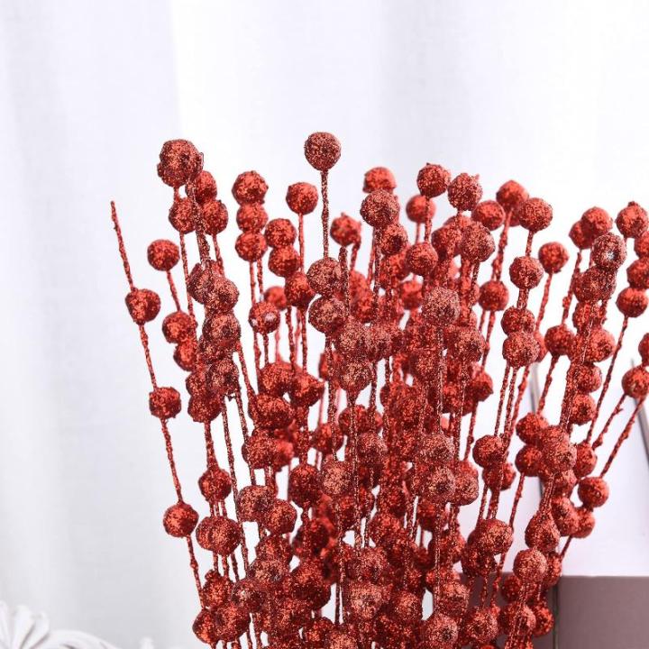 150 Stück Künstliche Weihnachtsbeeren-Picks, Glitzernde Beerenzweige für Winter, Weihnachten, Küche, Party, Tafelaufsatz, Blumendekoration (6)