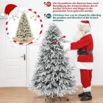 Kerstboom met ledlampjes en sneeuwvlokken, metalen standaard, kunstkerstboom, voor kerstdecoratie (180 cm met kleurrijke leds)