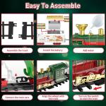 Hanging Christmas Train Set - Kersttrein speelgoed met licht en geluid voor jongens en meisjes, trein speelgoedset rond onder de kerstboom, beste kerstdecoratie voor binnen voor ge
