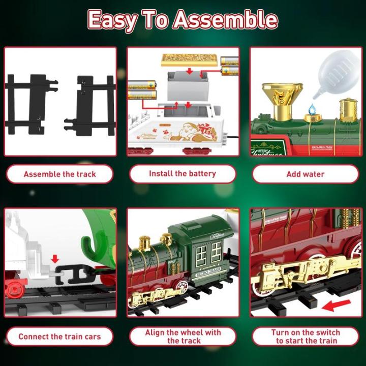 Hanging Christmas Train Set - Kersttrein speelgoed met licht en geluid voor jongens en meisjes, trein speelgoedset rond onder de kerstboom, beste kerstdecoratie voor binnen voor ge
