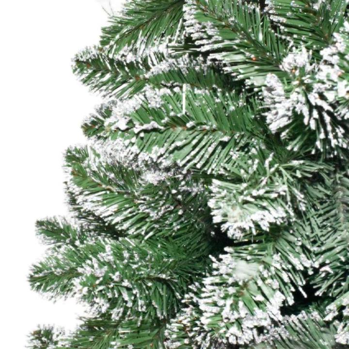 6 Fuß künstlicher Weihnachtsbaum, schneebeflockter schmaler Weihnachtsbaum mit PVC-Zweigspitzen, Metallscharnieren und faltbarem Sockel, ideal als Dekoration für Feiertage, Zuha