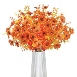6 bundels kunstherfstboeket, herfstdecoratie, , eucalyptus, herfstdecoratie, en herfsttakken voor binnen en buiten, tafel, balkonbak, bloembak