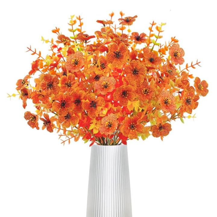 6 bundels kunstherfstboeket, herfstdecoratie, , eucalyptus, herfstdecoratie, en herfsttakken voor binnen en buiten, tafel, balkonbak, bloembak